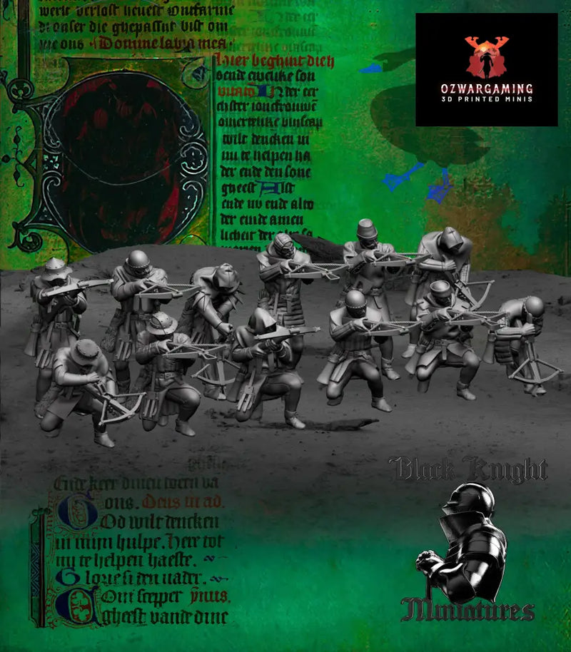 15th Century Hussite Crossbowmen | Black Knight Miniatures 28mm Historical Wargaming Miniatures Role Playing Miniatures