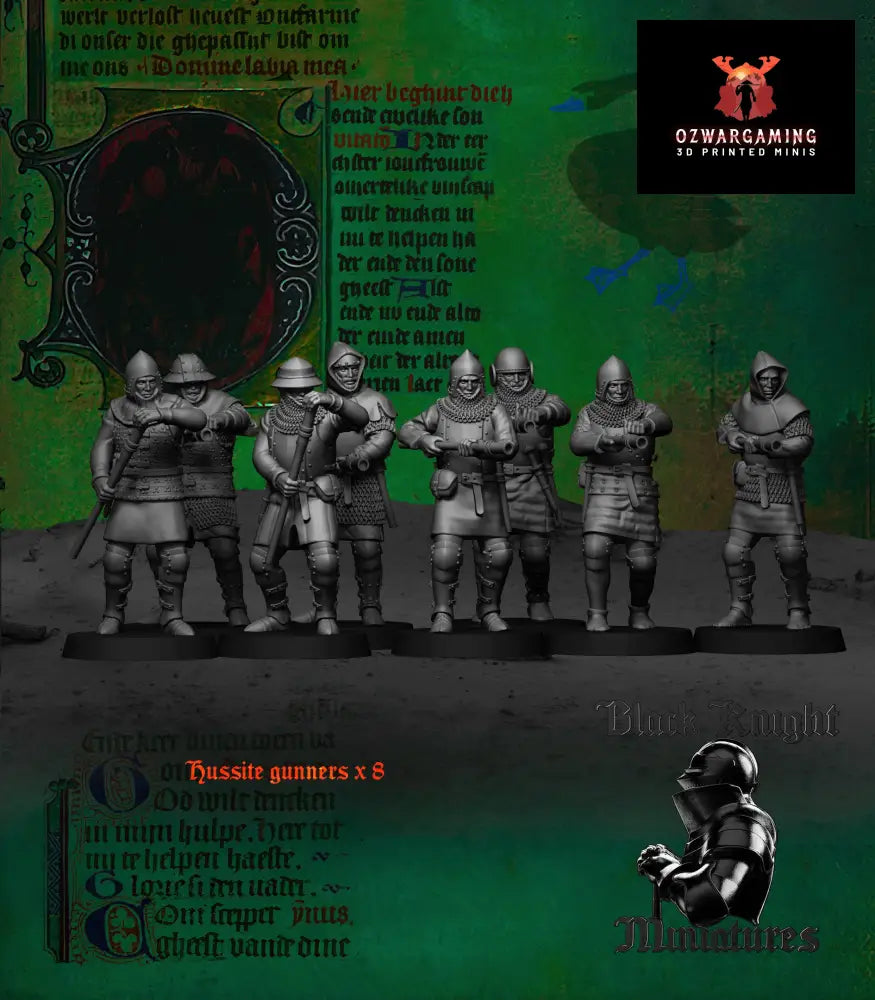 15th Century Hussite Handgunners | Black Knight Miniatures 28mm Historical Wargaming Miniatures Role Playing Miniatures