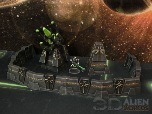 Necrontyr Defense Wall | 3DAlienWorlds Grimdark Wargaming Terrain Role Playing Miniatures