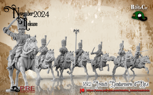 Napoleonic French Gendarmerie d’Elite | Battlecat 28mm Historical Wargaming Miniatures Role Playing Miniatures