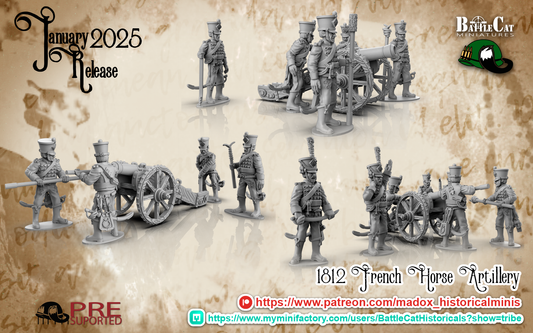 Napoleonic French Horse Artillery | Battlecat 28mm Historical Wargaming Miniatures Role Playing Miniatures
