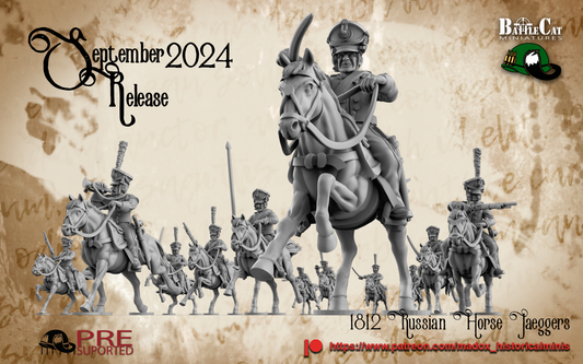 Napoleonic Russian Mounted Jaegers | Battlecat 28mm Historical Wargaming Miniatures Role Playing Miniatures