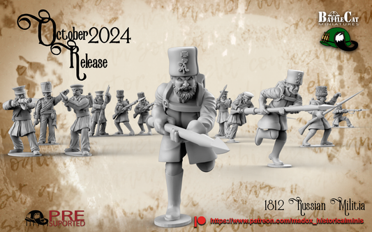 Napoleonic Russian Militia | Battlecat 28mm Historical Wargaming Miniatures Role Playing Miniatures