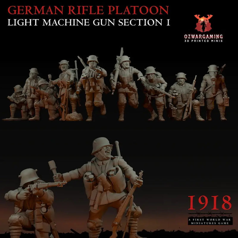 1918 German LMG Section 1 | Warfulcrum Games Historical WW1 Miniatures Role Playing Miniatures