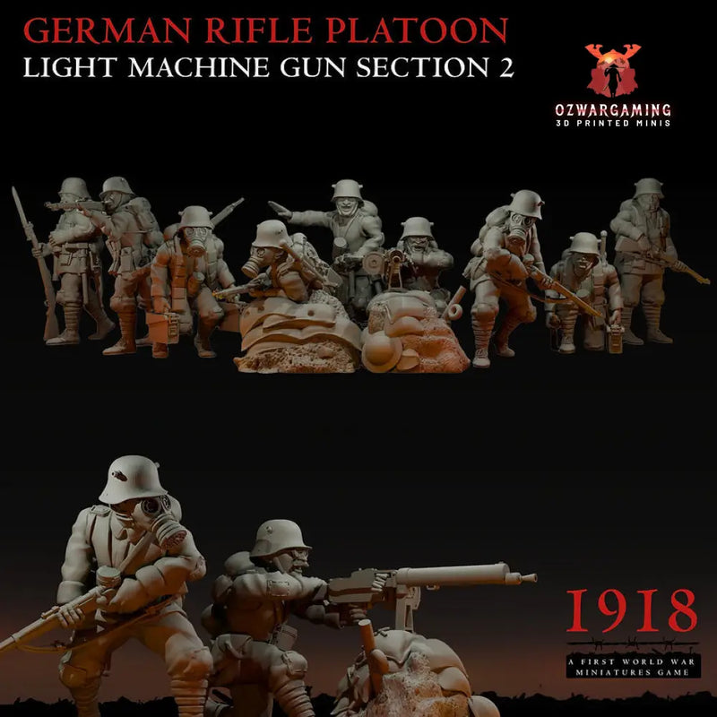 1918 German LMG Section 2 | Warfulcrum Games Historical WW1 Miniatures Role Playing Miniatures