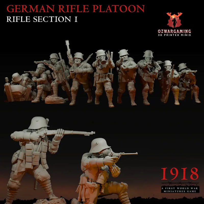 1918 German Rifle Section 1 | Warfulcrum Games Historical WW1 Miniatures Role Playing Miniatures