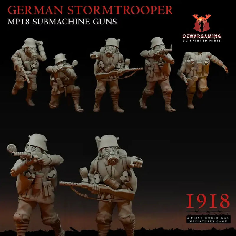 1918 German Stormtrooper Section MP18 | Warfulcrum Games Historical WW1 Miniatures Role Playing Miniatures