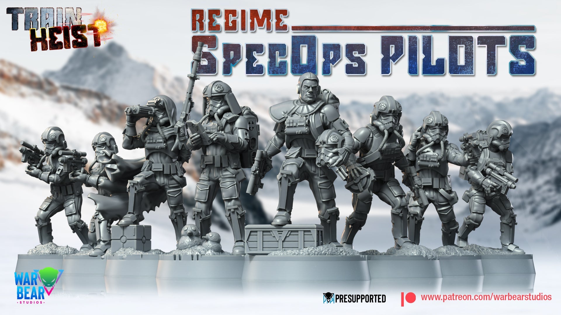 Train Heist Regime Spec Ops Pilots Monopose | Warbear Studios 28mm SciFi Wargaming Miniatures Role Playing Miniatures