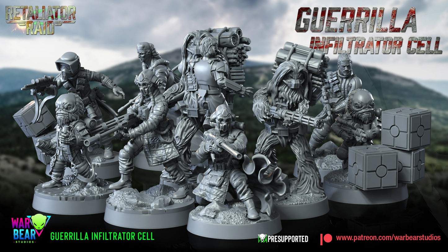 Guerilla Infiltrator Cell | Warbear Studios 28mm SciFi Wargaming Miniatures Role Playing Miniatures