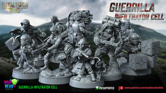 Guerilla Infiltrator Cell | Warbear Studios 28mm SciFi Wargaming Miniatures Role Playing Miniatures