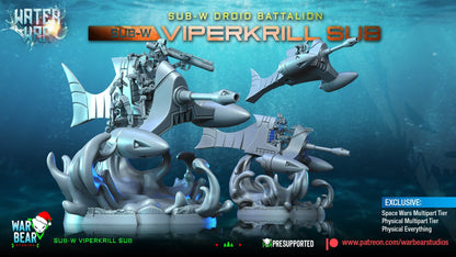 Water War Viperkrill Sub | Warbear Studios 28mm SciFi Wargaming Miniatures Role Playing Miniatures
