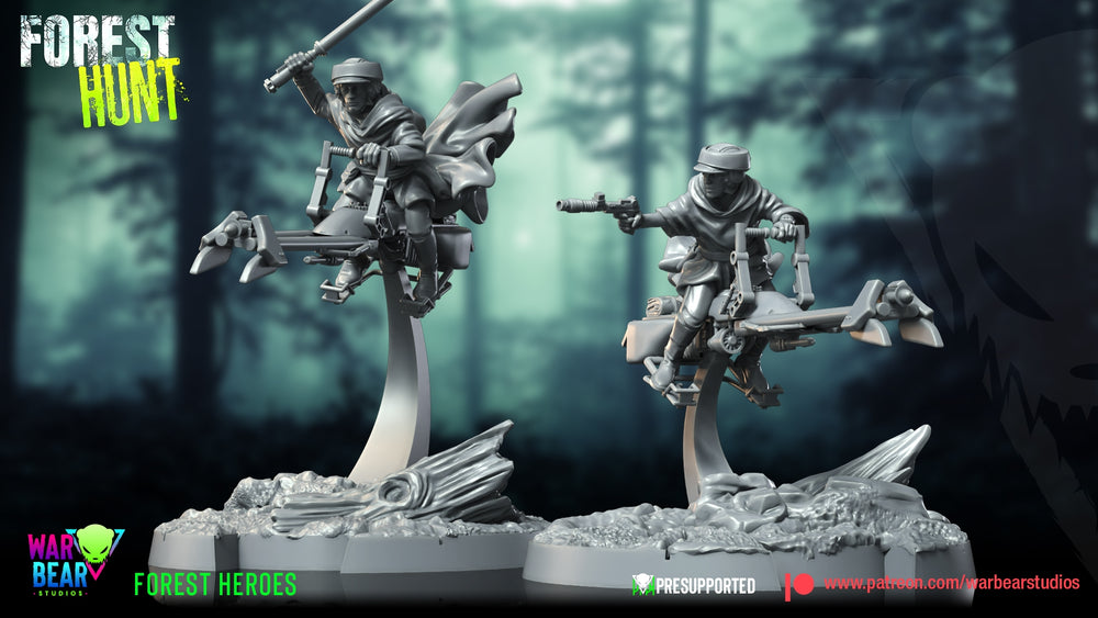 Forest Hunt Biker Heroes | Warbear Studios 28mm SciFi Wargaming Miniatures