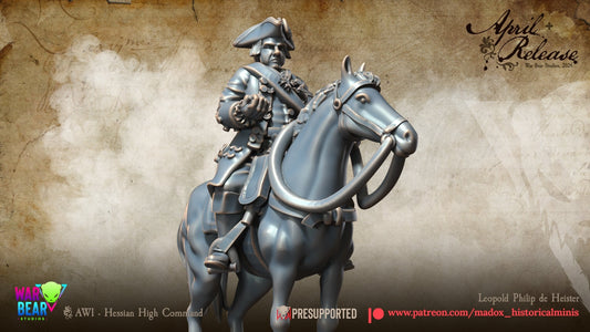 AWI Hessian Leopold Philip de Heister | Warbear Studios 28mm Historical Wargaming Miniatures Role Playing Miniatures