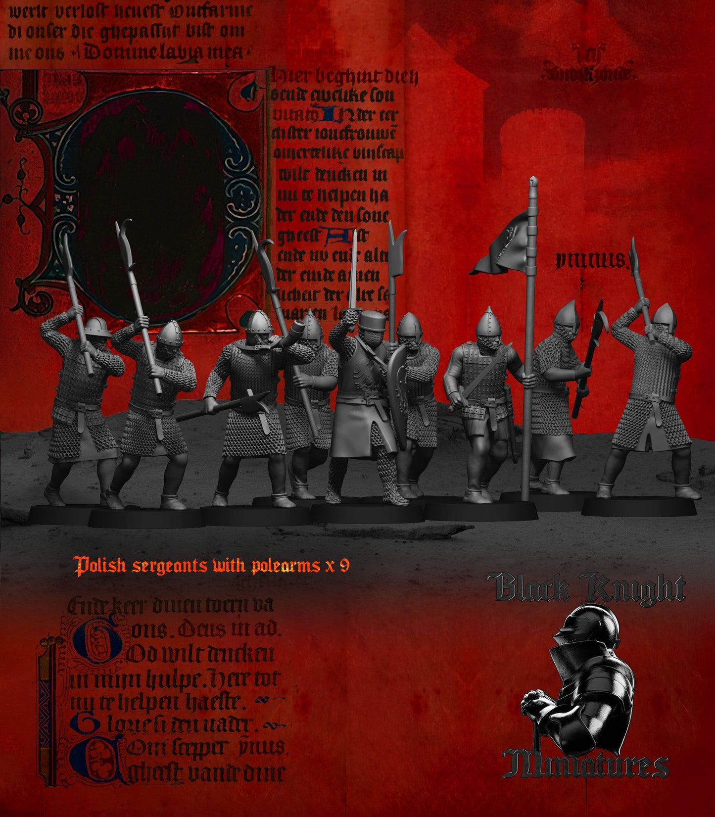 13th Century Polish Sergeants | Black Knight Miniatures 28mm Historical Wargaming Miniatures Role Playing Miniatures