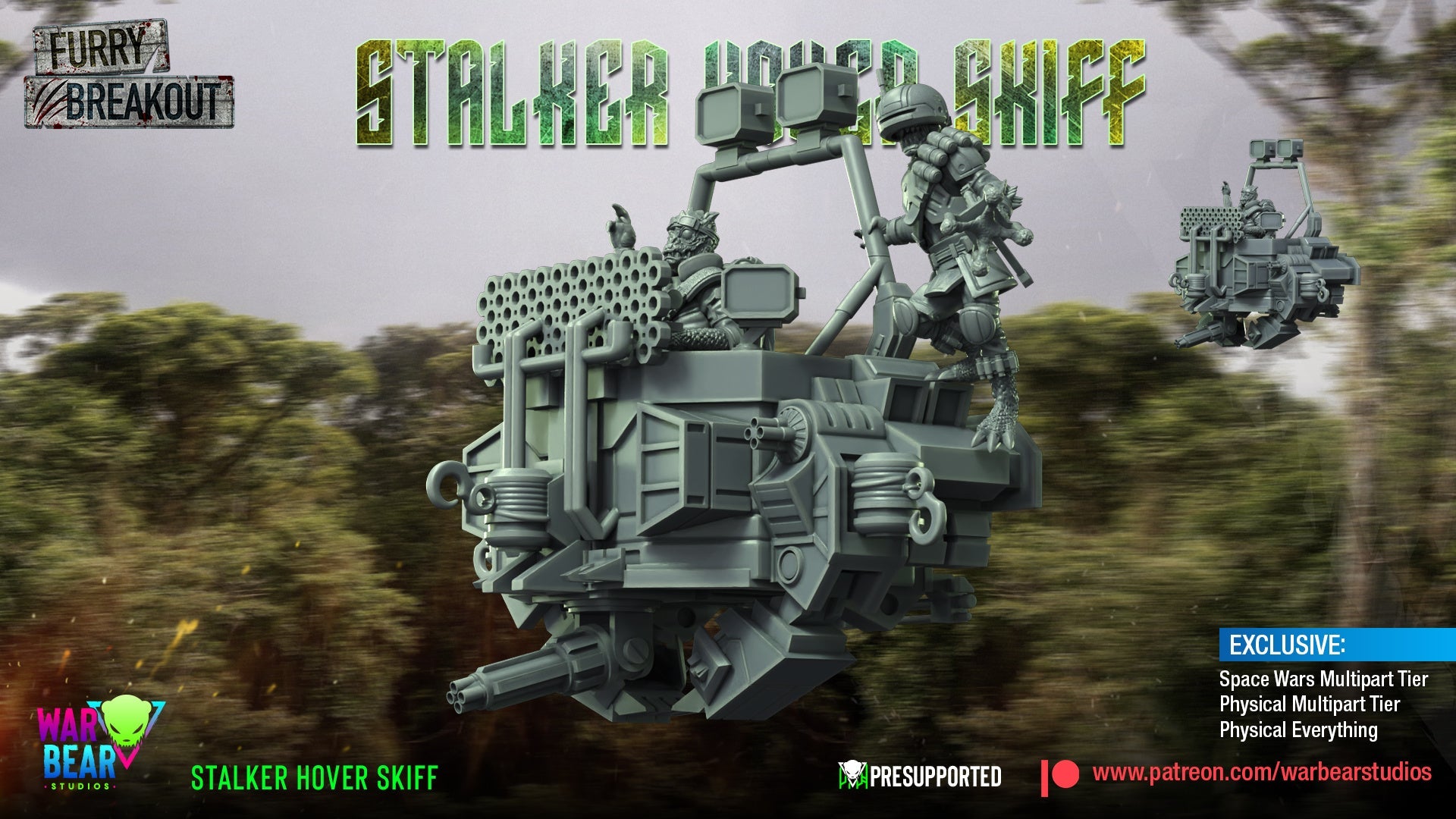 Breakout Stalker Skiff | Warbear Studios 28mm SciFi Wargaming Miniatures Role Playing Miniatures