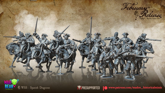 SYW / 7YW Spanish Dragoons Pack | Warbear Studios 28mm Historical Wargaming Miniatures Role Playing Miniatures