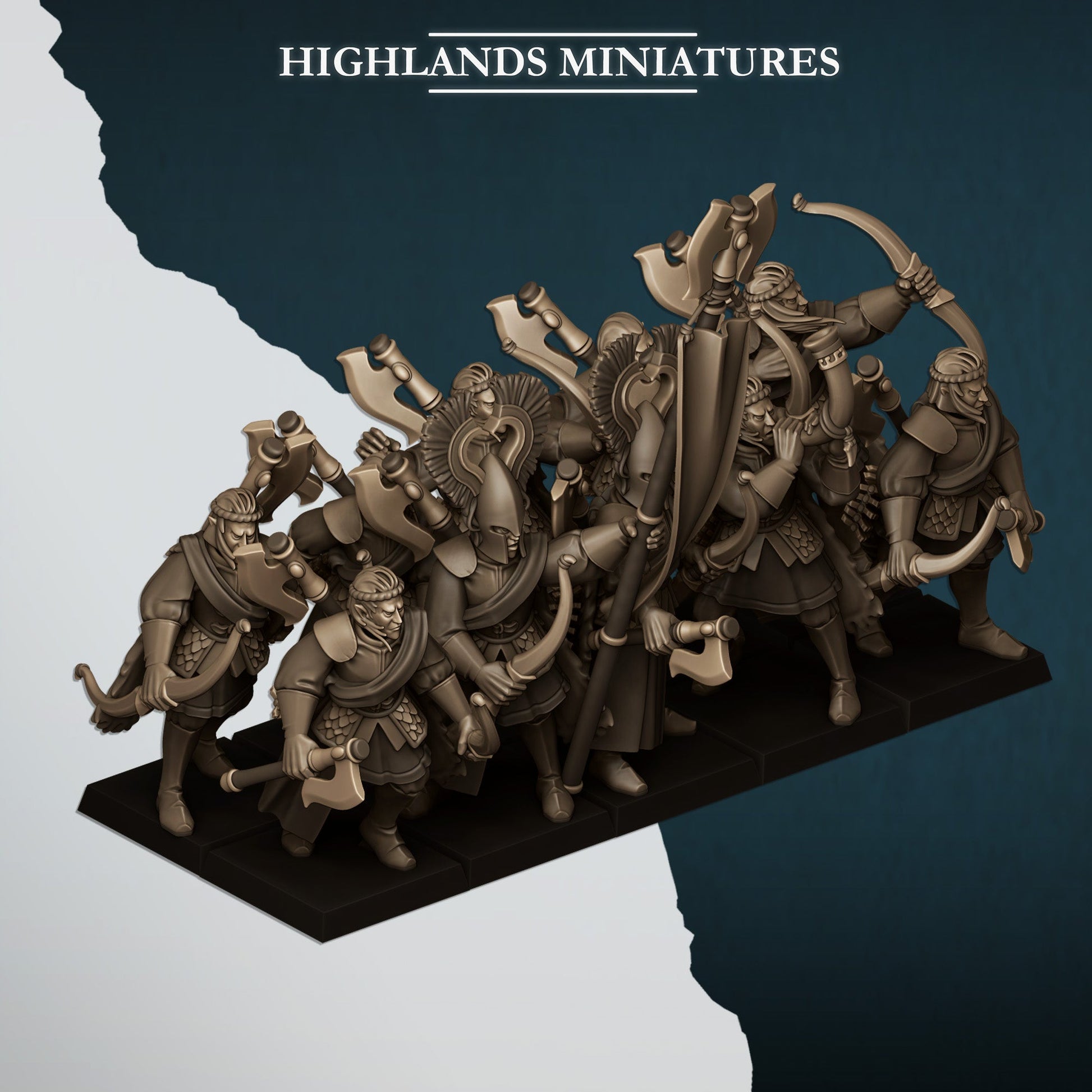 Aegean Elves Nemean Lion Hunters | Highlands Miniatures 28/32mm Fantasy Wargaming Miniatures Role Playing Miniatures