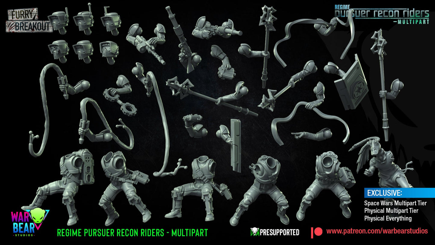 Breakout Regime Pursuer Recon Riders Build Kit | Warbear Studios 28mm SciFi Wargaming Miniatures Role Playing Miniatures