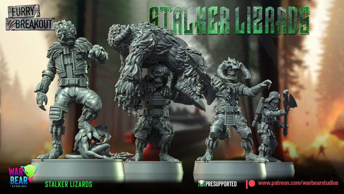 Breakout Stalker Lizards Monopose | Warbear Studios 28mm SciFi Wargaming Miniatures Role Playing Miniatures