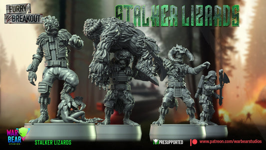 Breakout Stalker Lizards Monopose | Warbear Studios 28mm SciFi Wargaming Miniatures Role Playing Miniatures