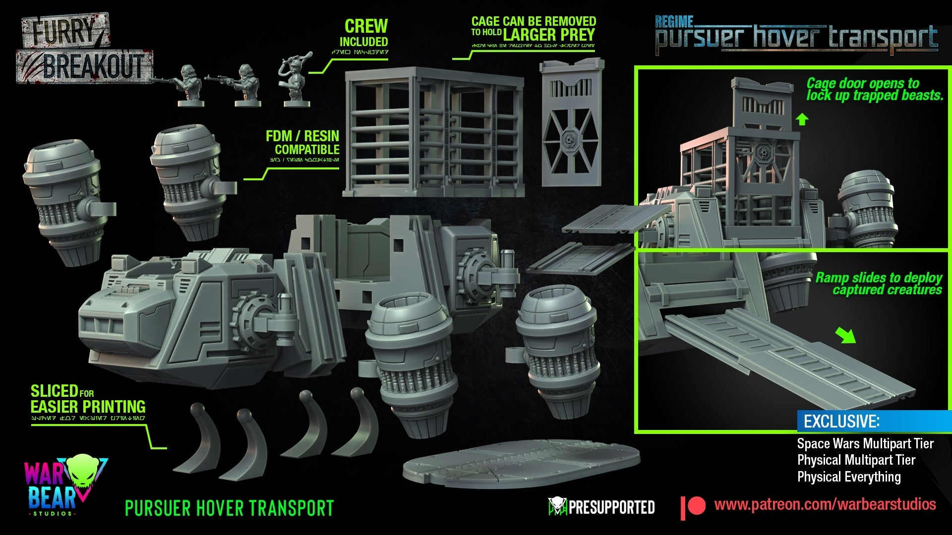 Breakout Regime Transporter | Warbear Studios 28mm SciFi Wargaming Miniatures Role Playing Miniatures