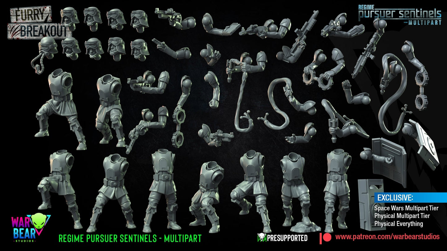 Breakout Regime Pursuer Sentinels Build Kit | Warbear Studios 28mm SciFi Wargaming Miniatures Role Playing Miniatures