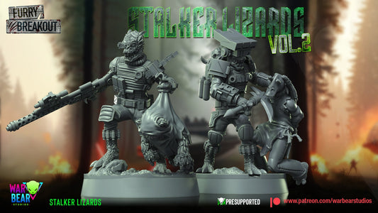 Breakout Stalker Lizards 2 | Warbear Studios 28mm SciFi Wargaming Miniatures Role Playing Miniatures