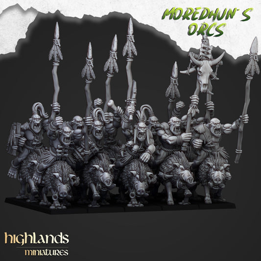 Moredhuns Feral Orcs Cavalry | Highlands Miniatures 28/32mm Fantasy Wargaming Miniatures Role Playing Miniatures