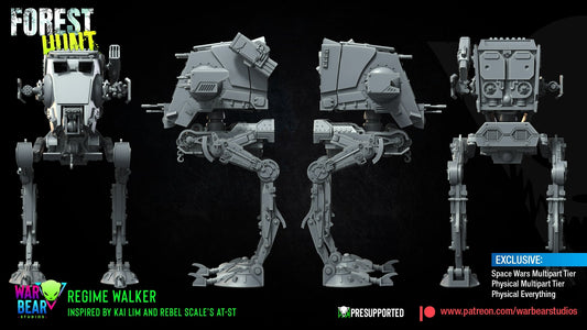 Forest Hunt Regime Walker | Warbear Studios 28mm SciFi Wargaming Miniatures Role Playing Miniatures