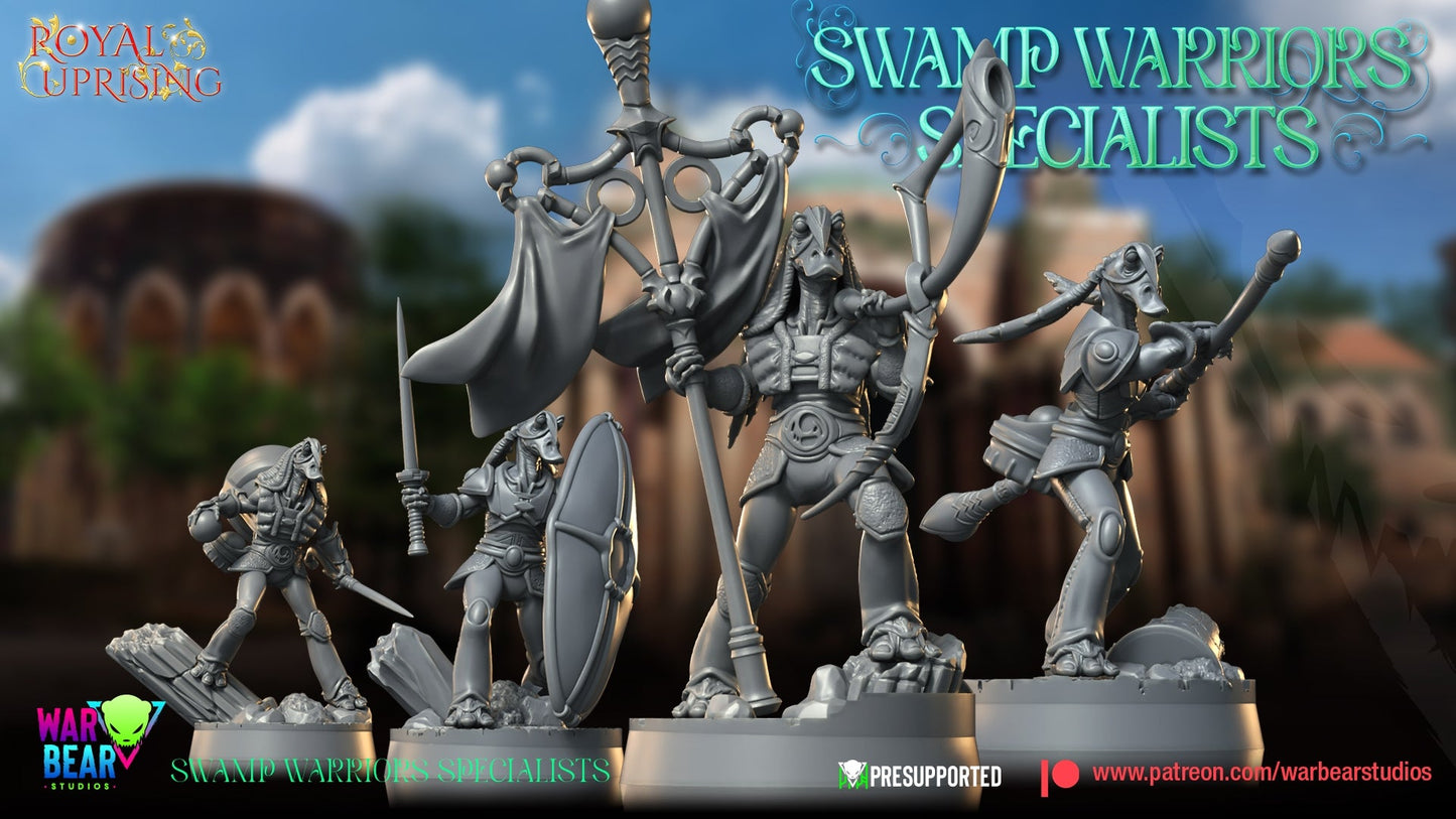 Royal Uprising Swamp Warriors Specialists | Warbear Studios 28mm SciFi Wargaming Miniatures Role Playing Miniatures