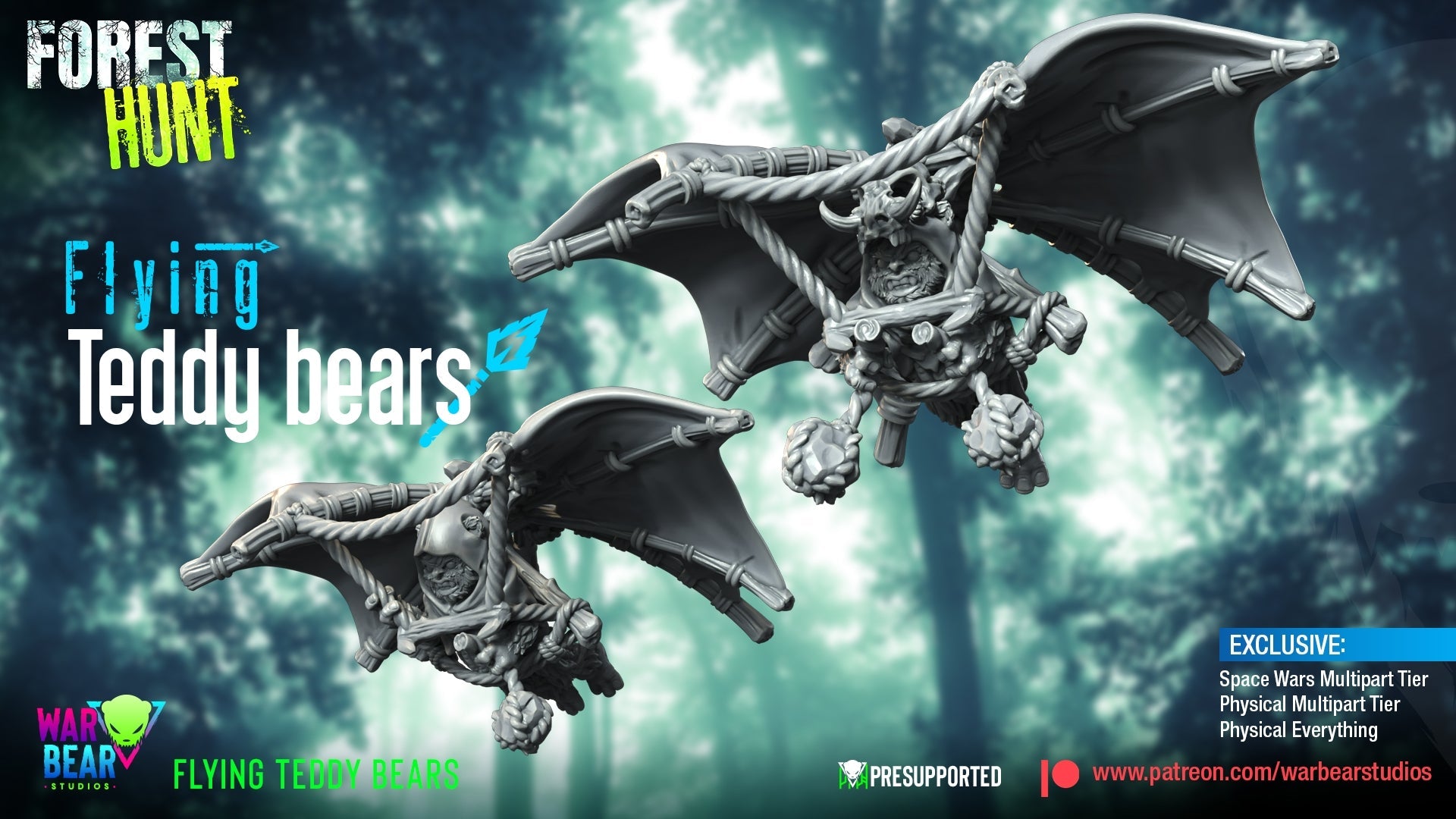 Forest Hunt Flying Teddy Bears | Warbear Studios 28mm SciFi Wargaming Miniatures Role Playing Miniatures