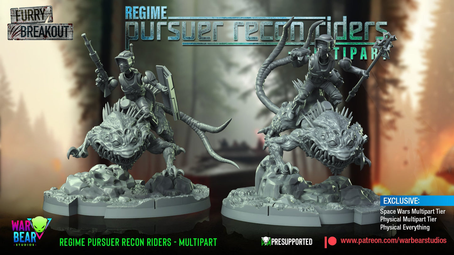 Breakout Regime Pursuer Recon Riders Build Kit | Warbear Studios 28mm SciFi Wargaming Miniatures Role Playing Miniatures