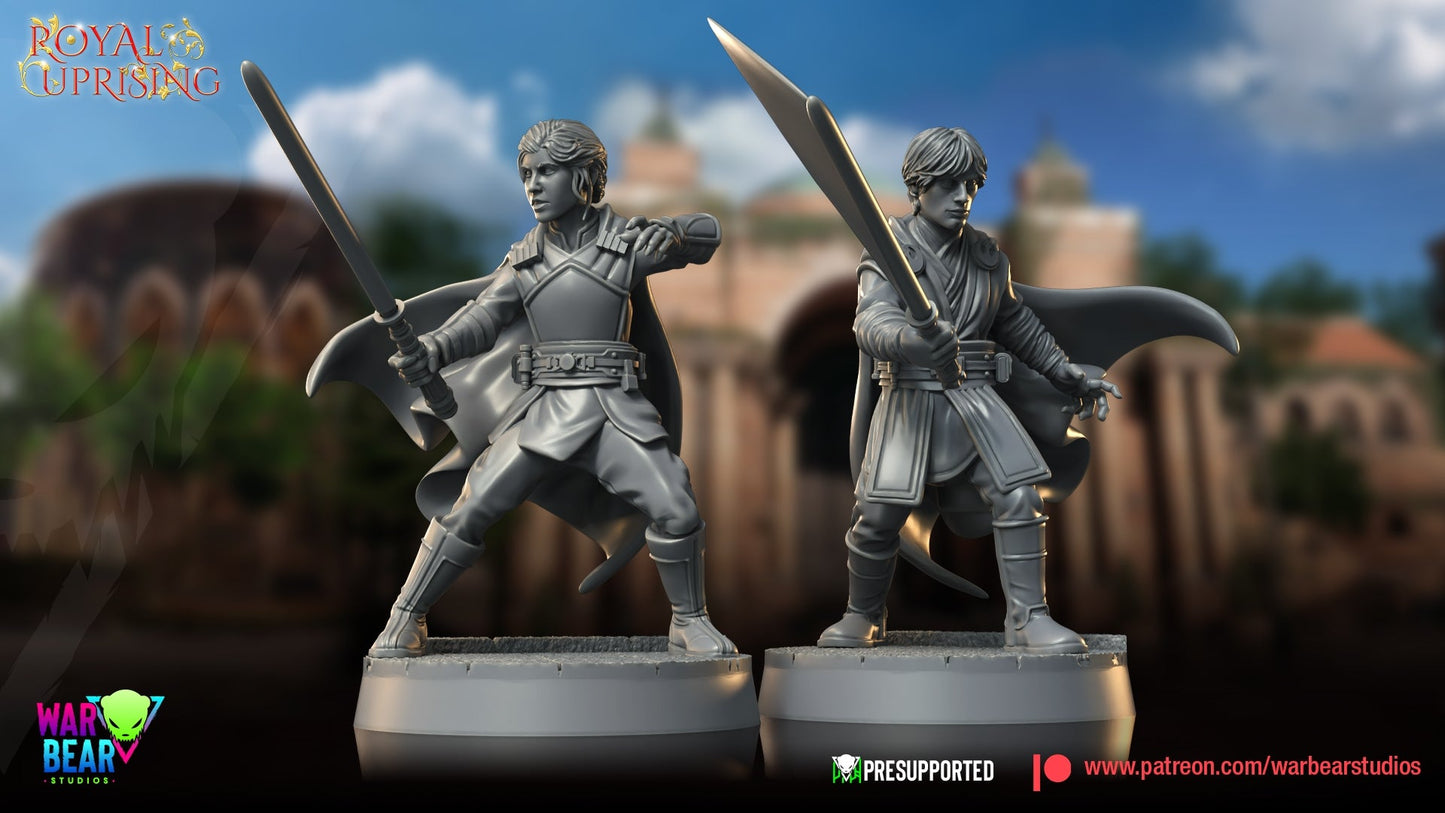 Royal Uprising Hero Siblings | Warbear Studios 28mm SciFi Wargaming Miniatures Role Playing Miniatures