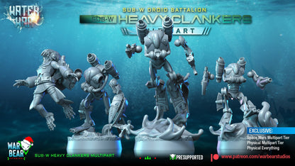 Water War AQ Heavy Clankers Build Kit | Warbear Studios 28mm SciFi Wargaming Miniatures Role Playing Miniatures