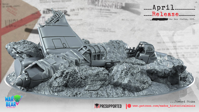 WW2 German Downed Stuka | Warbear Studios 28mm Historical Wargaming Miniatures