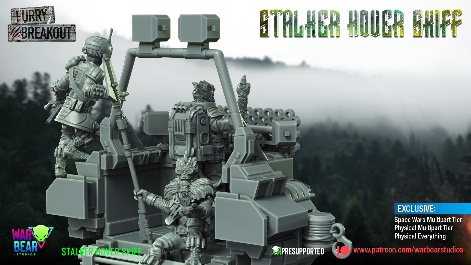 Breakout Stalker Skiff | Warbear Studios 28mm SciFi Wargaming Miniatures Role Playing Miniatures