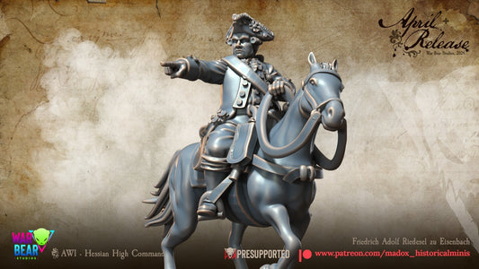 AWI Hessian Friedrich Adolf Riedesel Freiherr zu Eisenbach | Warbear Studios 28mm Historical Wargaming Miniatures Role