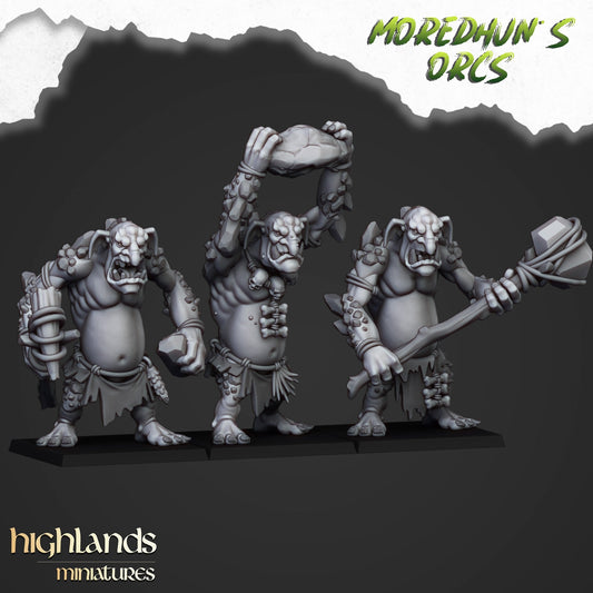 Moredhun’s Feral Orcs Trolls | Highlands Miniatures 28/32mm Fantasy Wargaming Miniatures Role Playing Miniatures