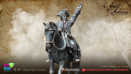 AWI Hessian Friedrich Wilhelm von Lossberg | Warbear Studios 28mm Historical Wargaming Miniatures Role Playing