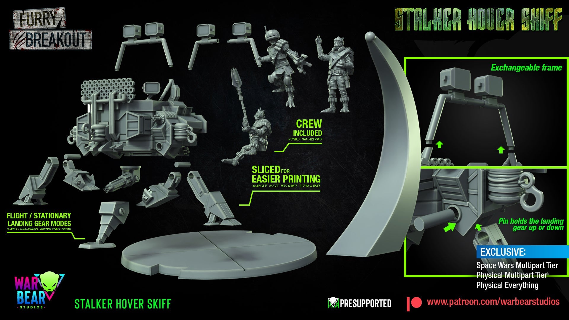 Breakout Stalker Skiff | Warbear Studios 28mm SciFi Wargaming Miniatures Role Playing Miniatures