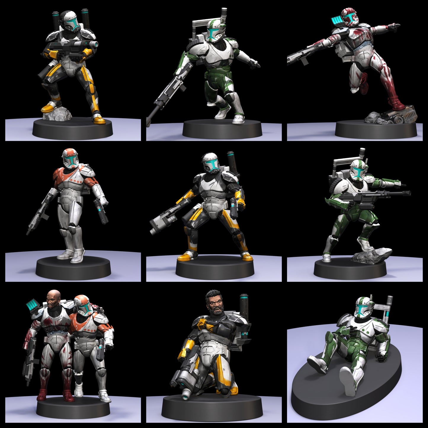Clone Army Commandos |Galactic Armory 32mm SCI-FI Wargaming Miniatures Role Playing Miniatures