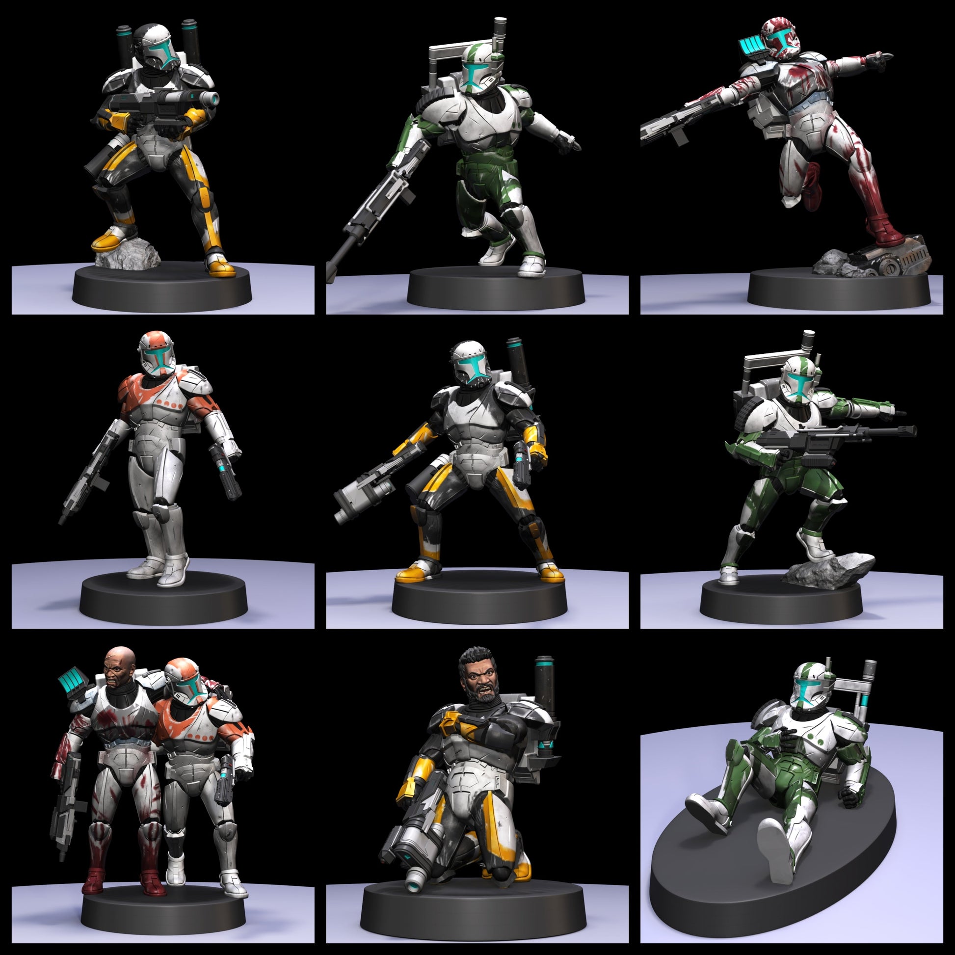 Clone Army Commandos |Galactic Armory 32mm SCI-FI Wargaming Miniatures Role Playing Miniatures