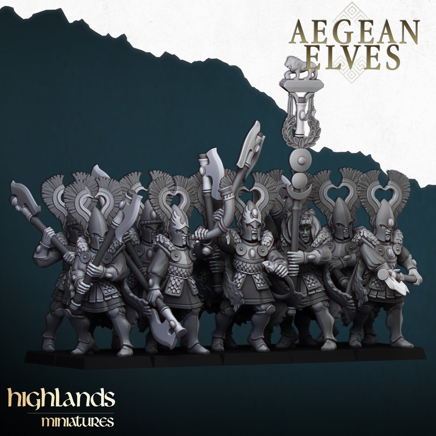 Aegean Elves Nemean Lions | Highlands Miniatures 28/32mm Fantasy Wargaming Miniatures Role Playing Miniatures