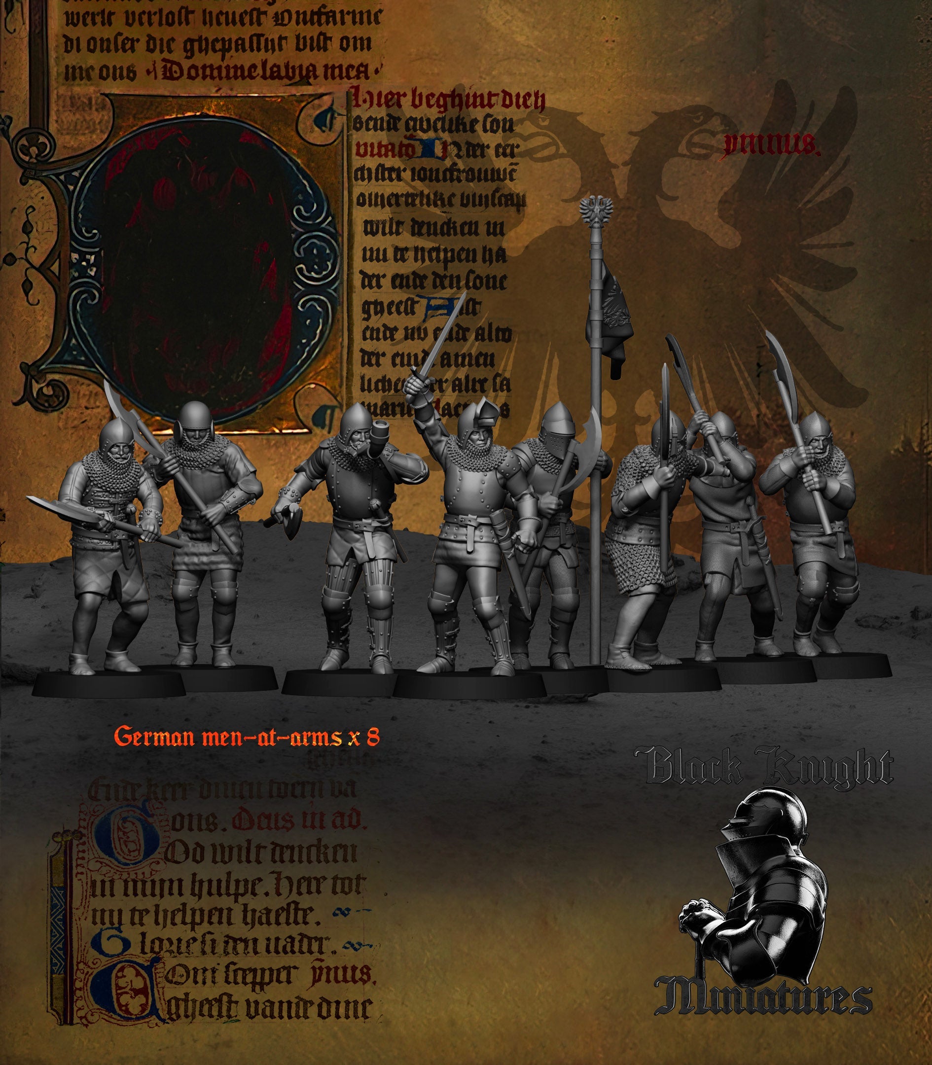 15th Century Holy Roman Empire Men at Arms | Black Knight Miniatures 28mm Historical Wargaming Miniatures Role Playing