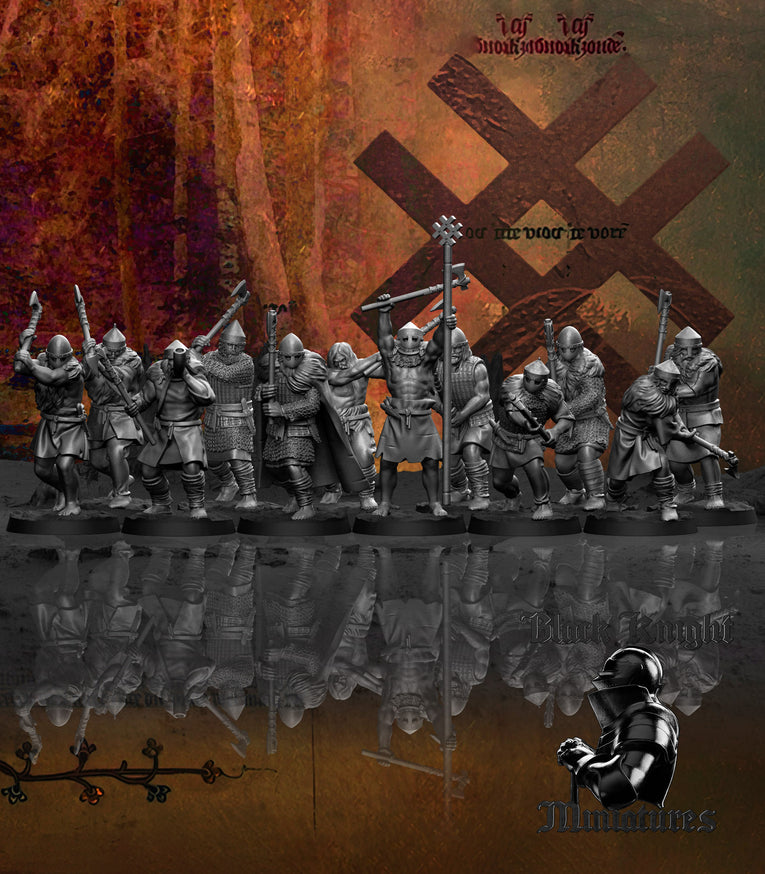 13th Century Samogitian Axe men | Black Knight Miniatures 28mm Historical Wargaming Miniatures