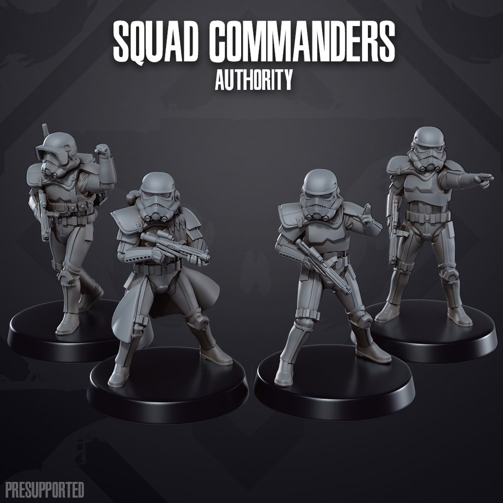 Space Wars: Authority Squad Commanders | Skullforge Studios 32mm Wargaming Miniatures Role Playing Miniatures