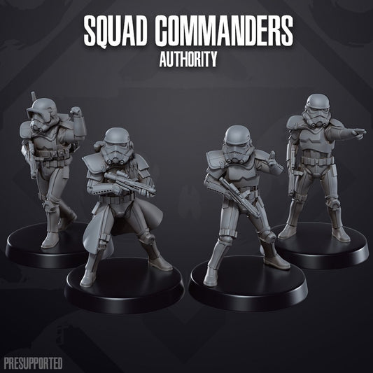 Space Wars: Authority Squad Commanders | Skullforge Studios 32mm Wargaming Miniatures Role Playing Miniatures