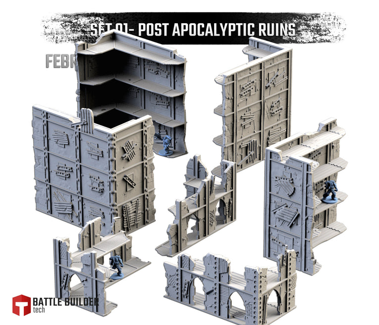 WTC Compatible Ruins Terrain Set 1 | Txarli Factory Wargaming Terrain