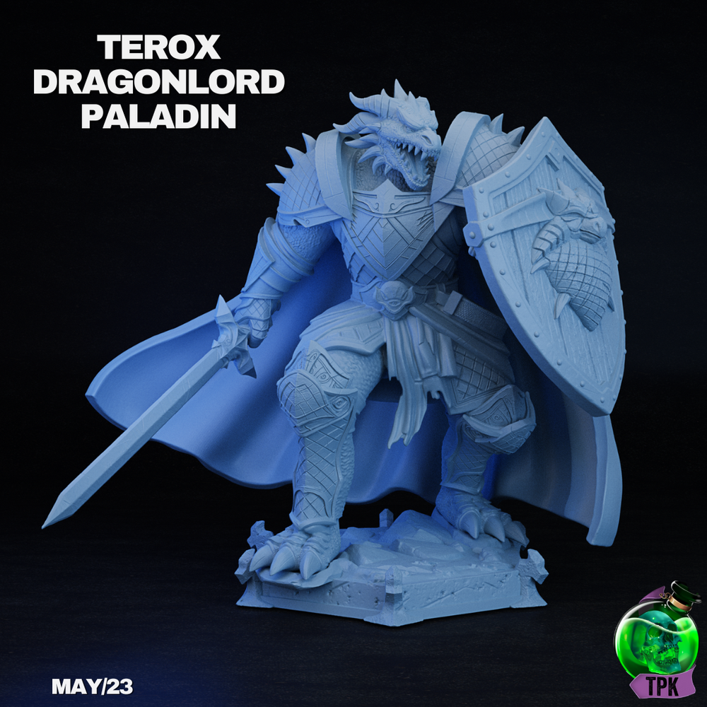 Terox Dragonlord Paladin | TPK Lab 32mm Fantasy Tabletop RPG Miniatures