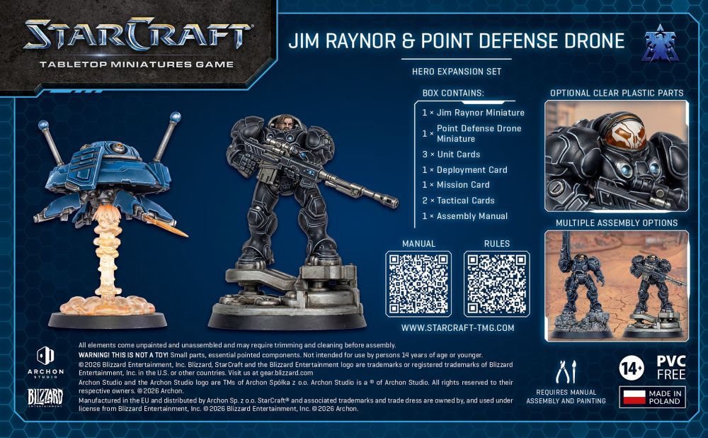 Starcraft Miniatures Games: Terran - Jim Raynor (Raynor's Raiders) - Hero Expansion Set